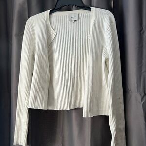 Reformation Cream Ribbed Knitwear